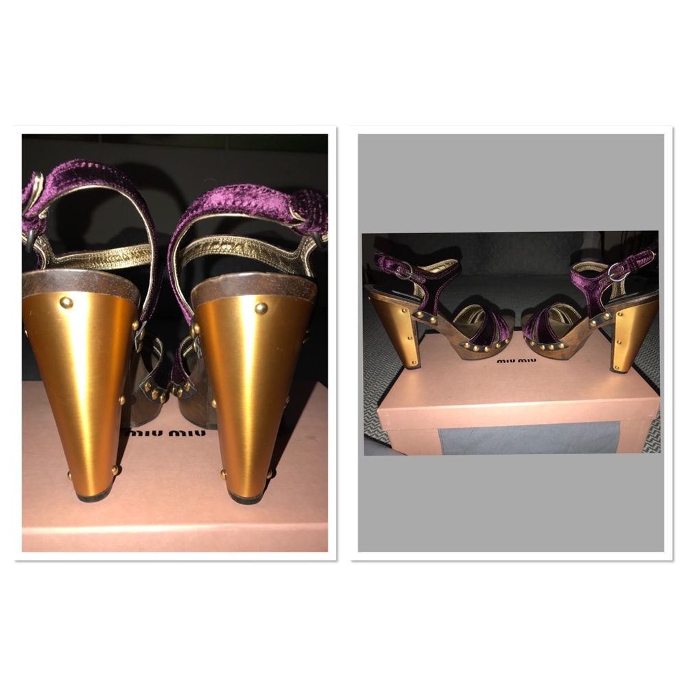 💜MIU MIU Velvet Platform Sandals💜 - Picture 4 of 8
